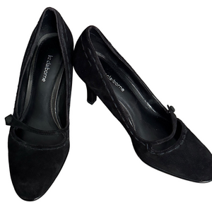 Liz Claiborne Black Suede Heels - Size 8.5